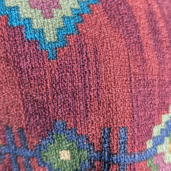 Vintage Cactus Flower Red Yellow Western Aztec Sleeveless Open Vest Cardigan L - Picture 5 of 9